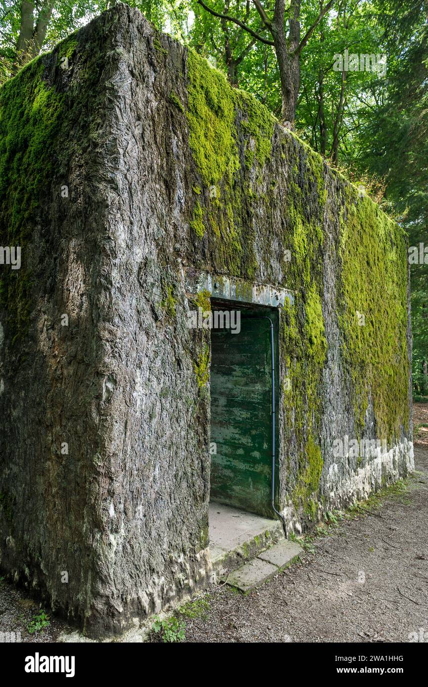 Hitler sejourna moins d'un mois dans le bunker et les abris qu'il fit batir au milieu des bois de Bruly de Pesche. Hitler blieb weniger als einen mont Stockfoto