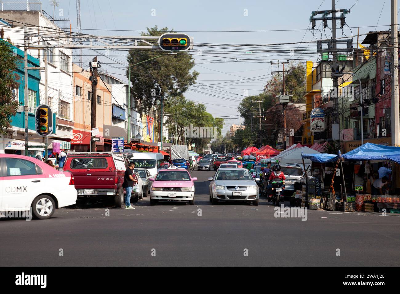 Kreuzung der Av. Morelos und Torno neben Mercado Jamaica in Mexiko-Stadt, Mexiko Stockfoto