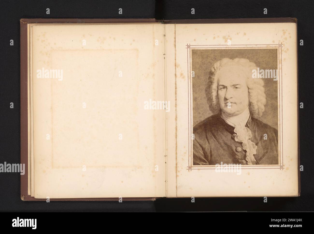Fotoproduktion eines Porträts von Johann Sebastian Bach von Carl Jaeger, Anonym, nach Carl Jaeger, um 1865 - um 1875 fotografische Trägeralbumendruckkomponisten Stockfoto