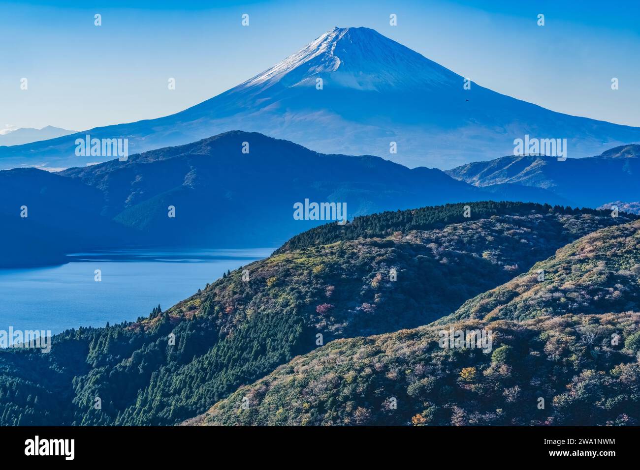 Farbenfroher Hubschrauber Zum Aussichtspunkt Am Mount Fuji Lake Ashiniko Hakone Kan Stockfoto
