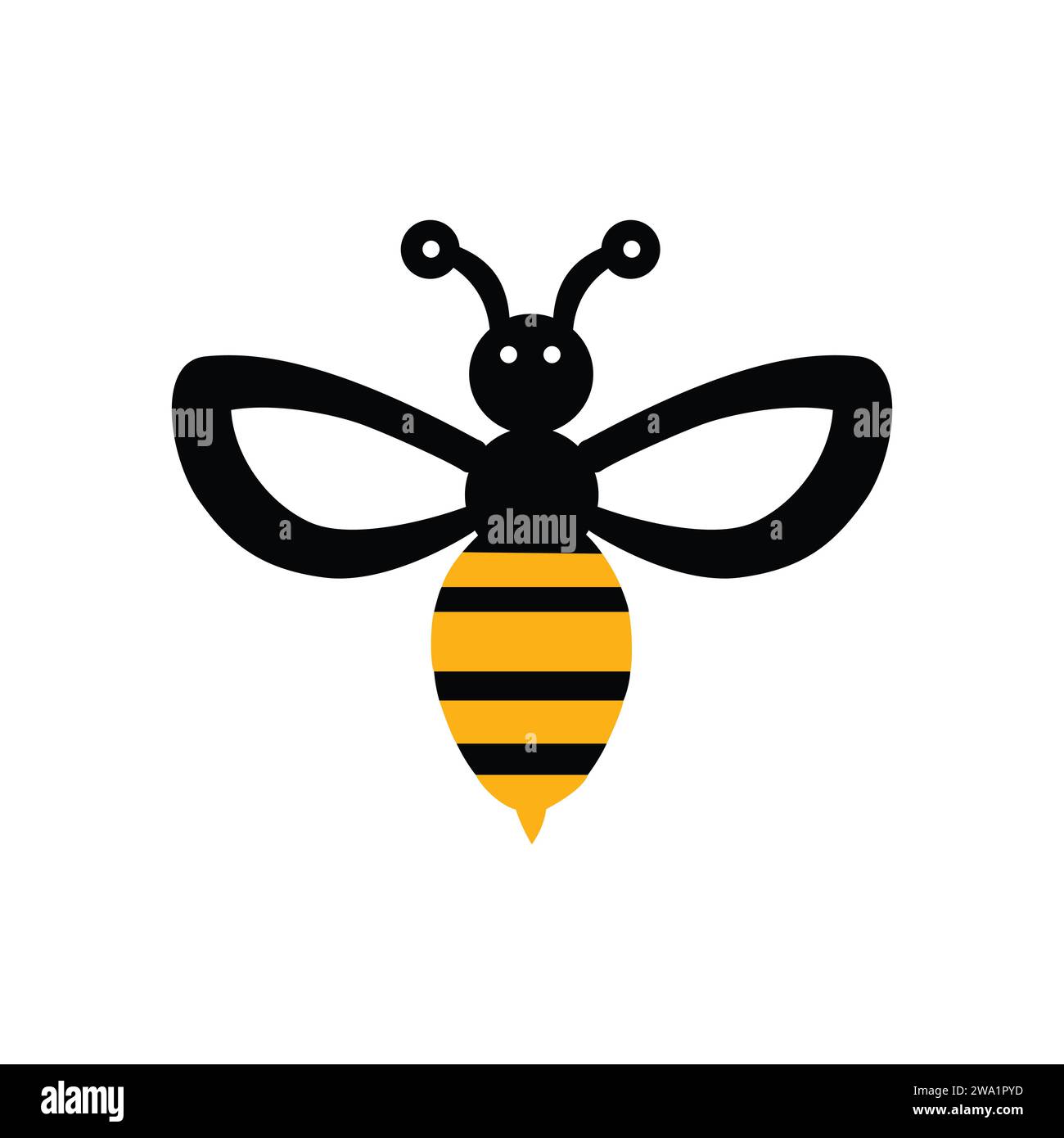 Eine schwarze und gelbe Biene Stock Vektor