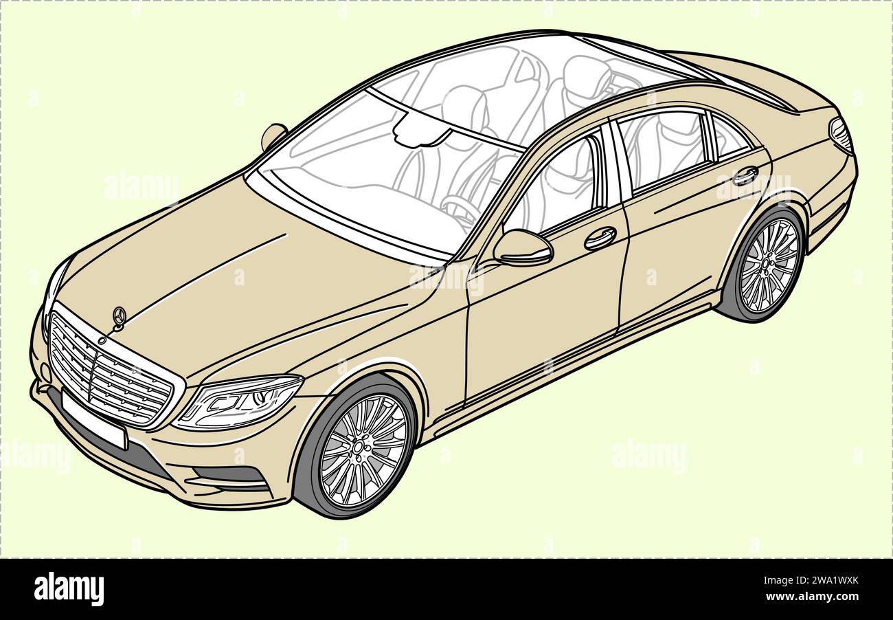 2013 Mercedes-Benz S-Klasse 3D Stock Vektor