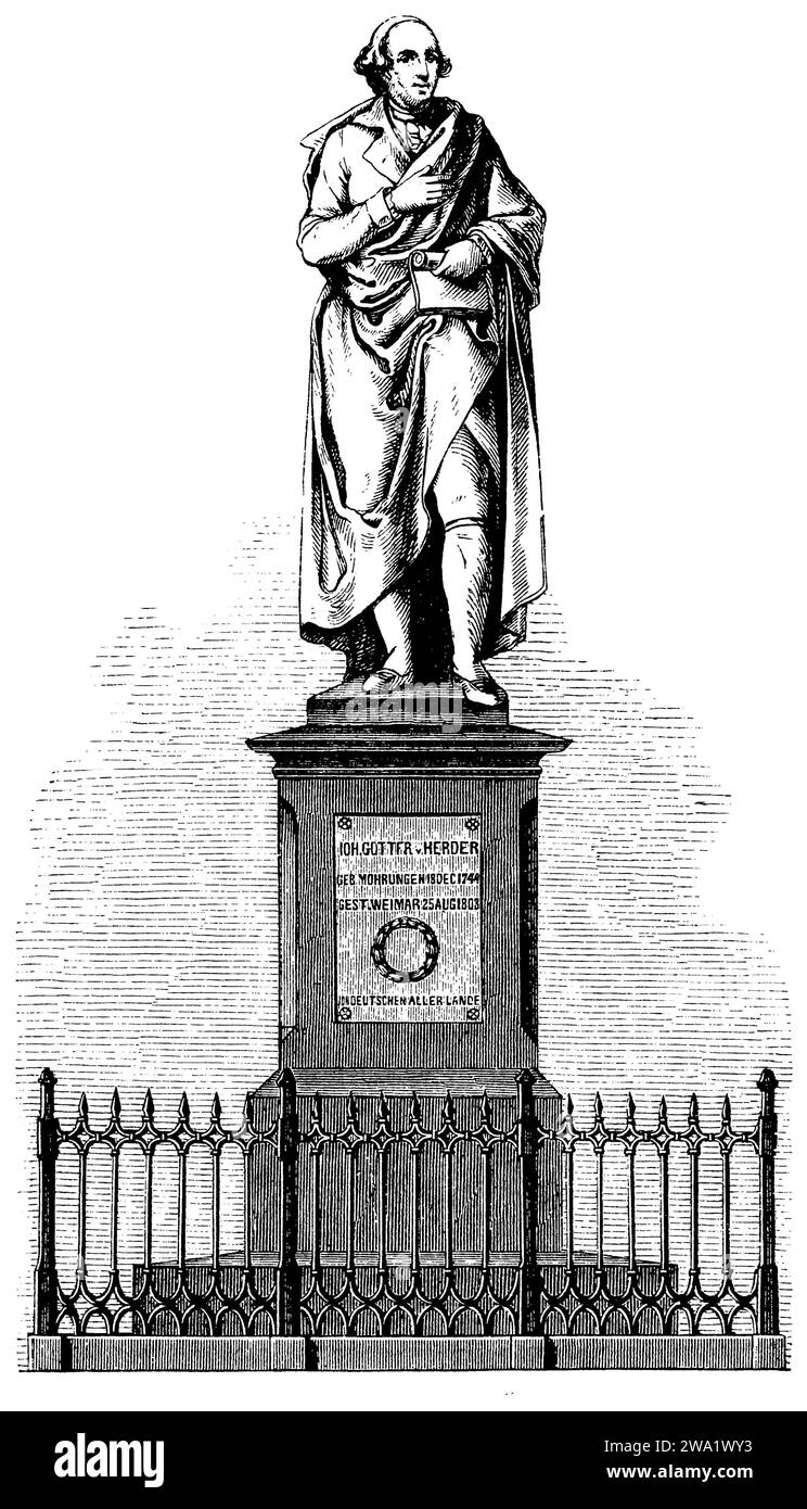 , , (Literaturhistorisches Buch, 1882), Johann Gottfried Herder (1744–1803), Dichter und Philosoph der Weimarer Klassik, Stockfoto