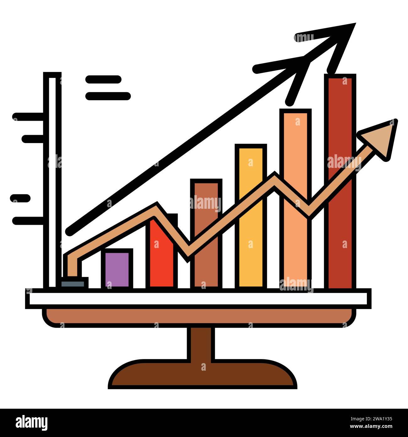 Geschäftsdiagramm mit Pfeil Geschäftsstatistik Icon Vektor Illustration Design Stock Vektor
