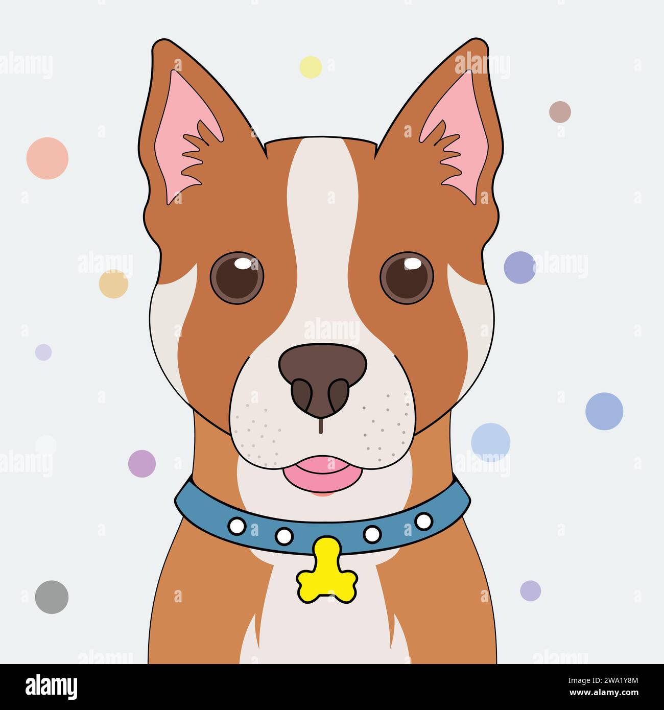 Stier Hund Vektor Design isolierte Ansicht Hund Illustration Stock Vektor