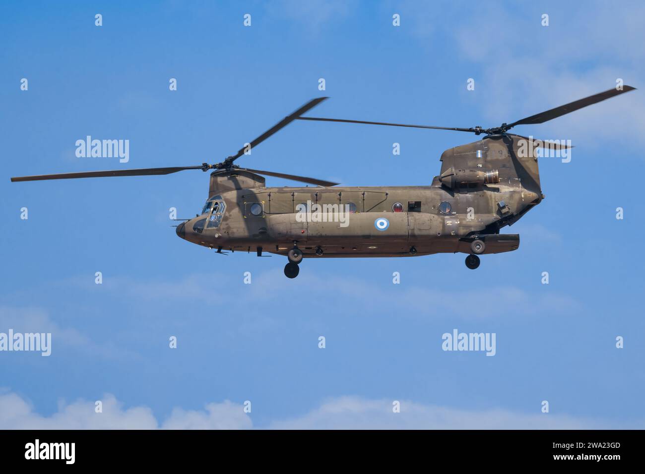 Boeing CH-47D Chinook von der griechischen Luftwaffe in Tanagra Stockfoto