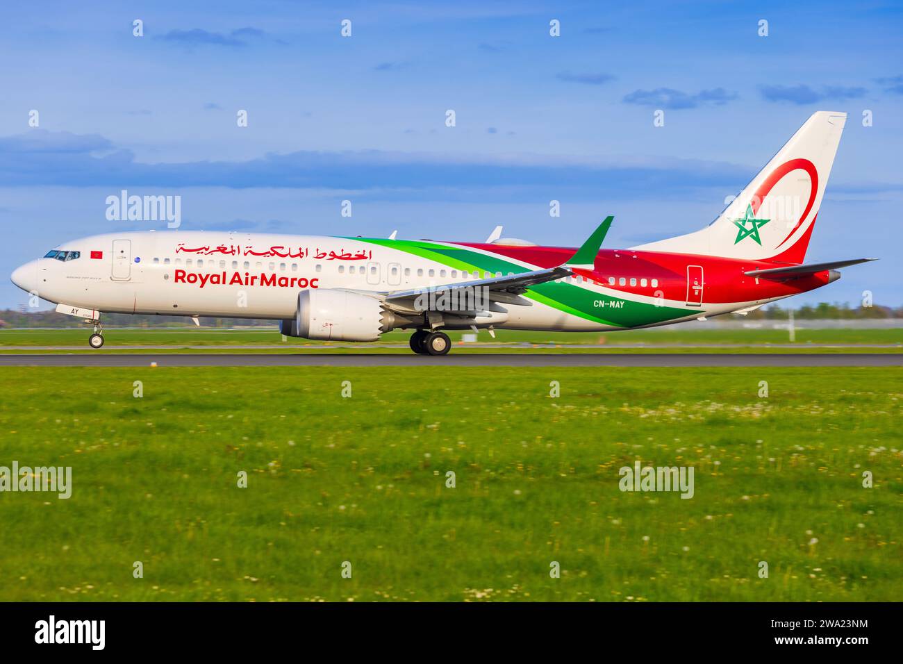 Amsterdam, Niederlande - 28. April 2022: Royal Air Maroc 737 am Flughafen Amsterdam Stockfoto