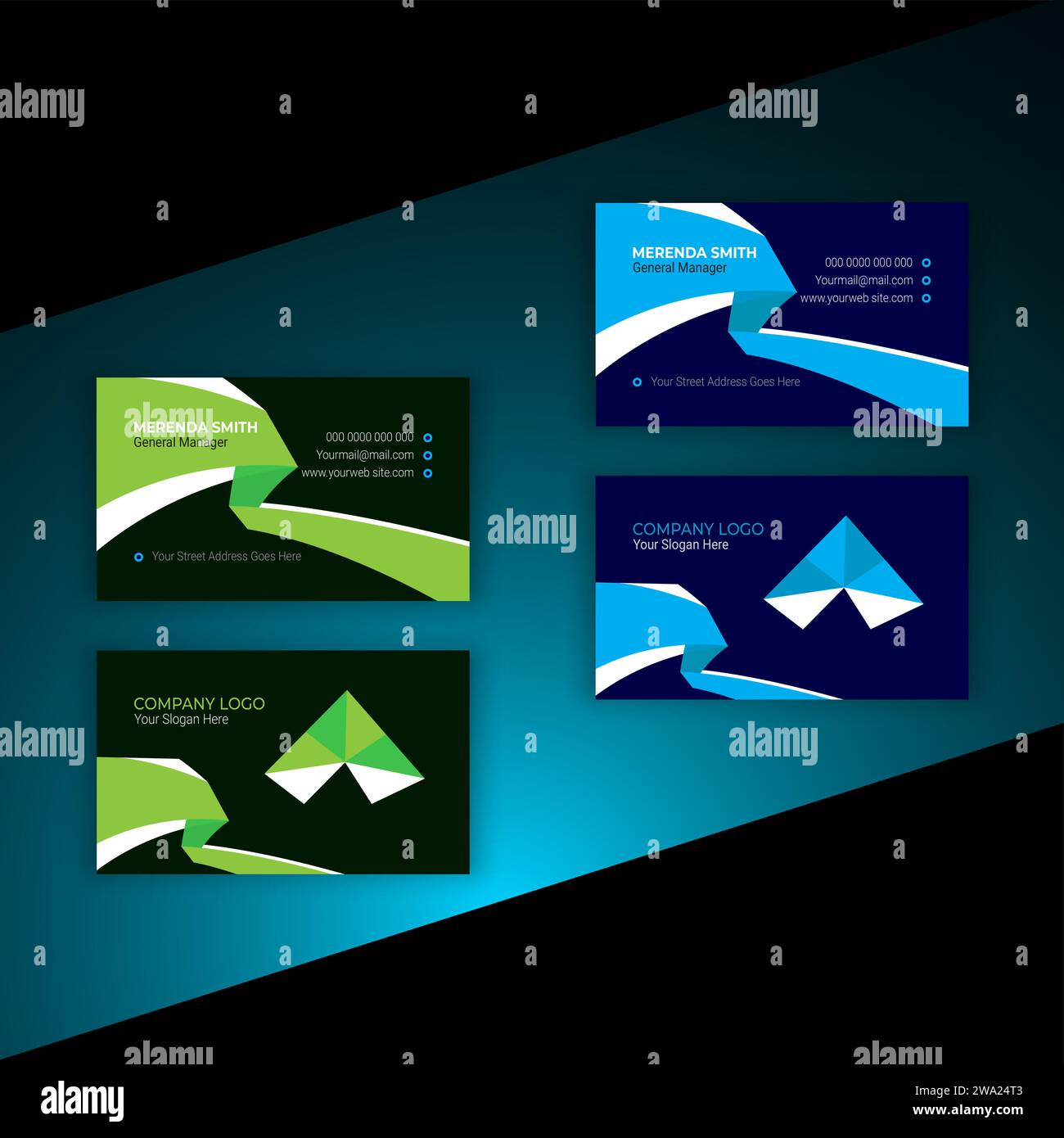 Kreative moderne Namenskarte und Visitenkarte Stock Vektor
