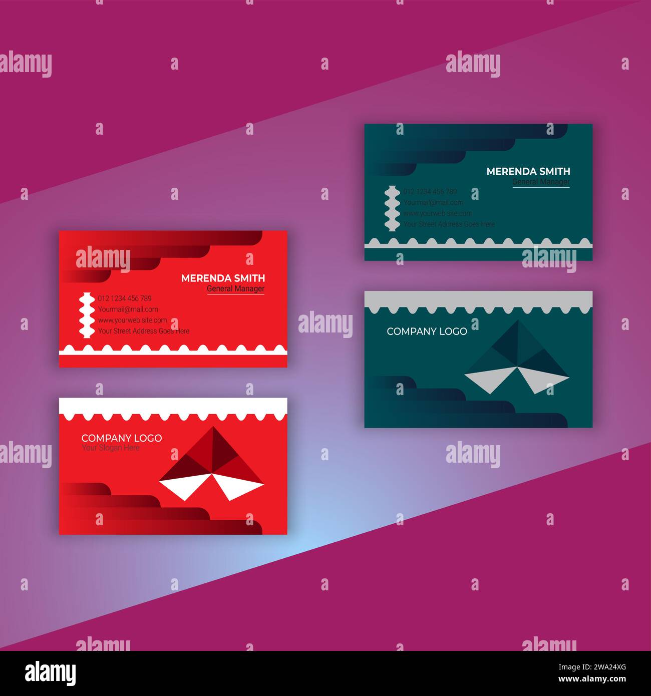 Kreative moderne Namenskarte und Visitenkarte Stock Vektor