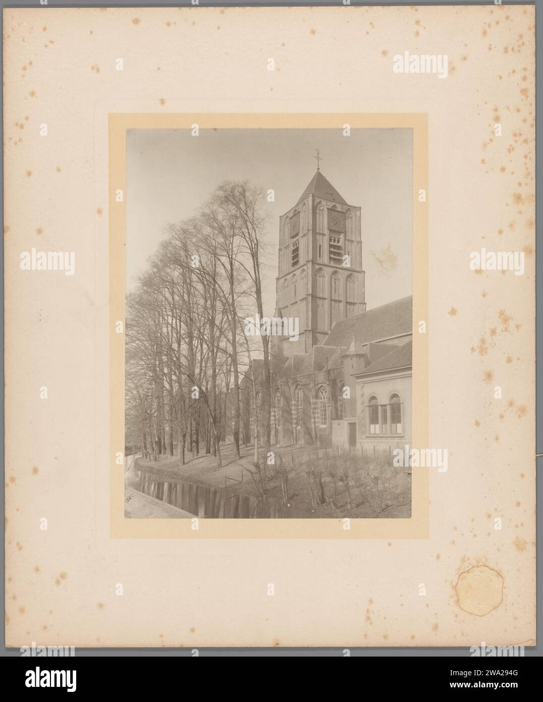 Blick auf die Grote oder Sint-Maartenskerk in Tiel, Henri Bickhoff, 1905 Fotografie Zutphen fotografische Unterstützung. Pappkirche (außen) groß oder Sint-Maartenskerk Stockfoto