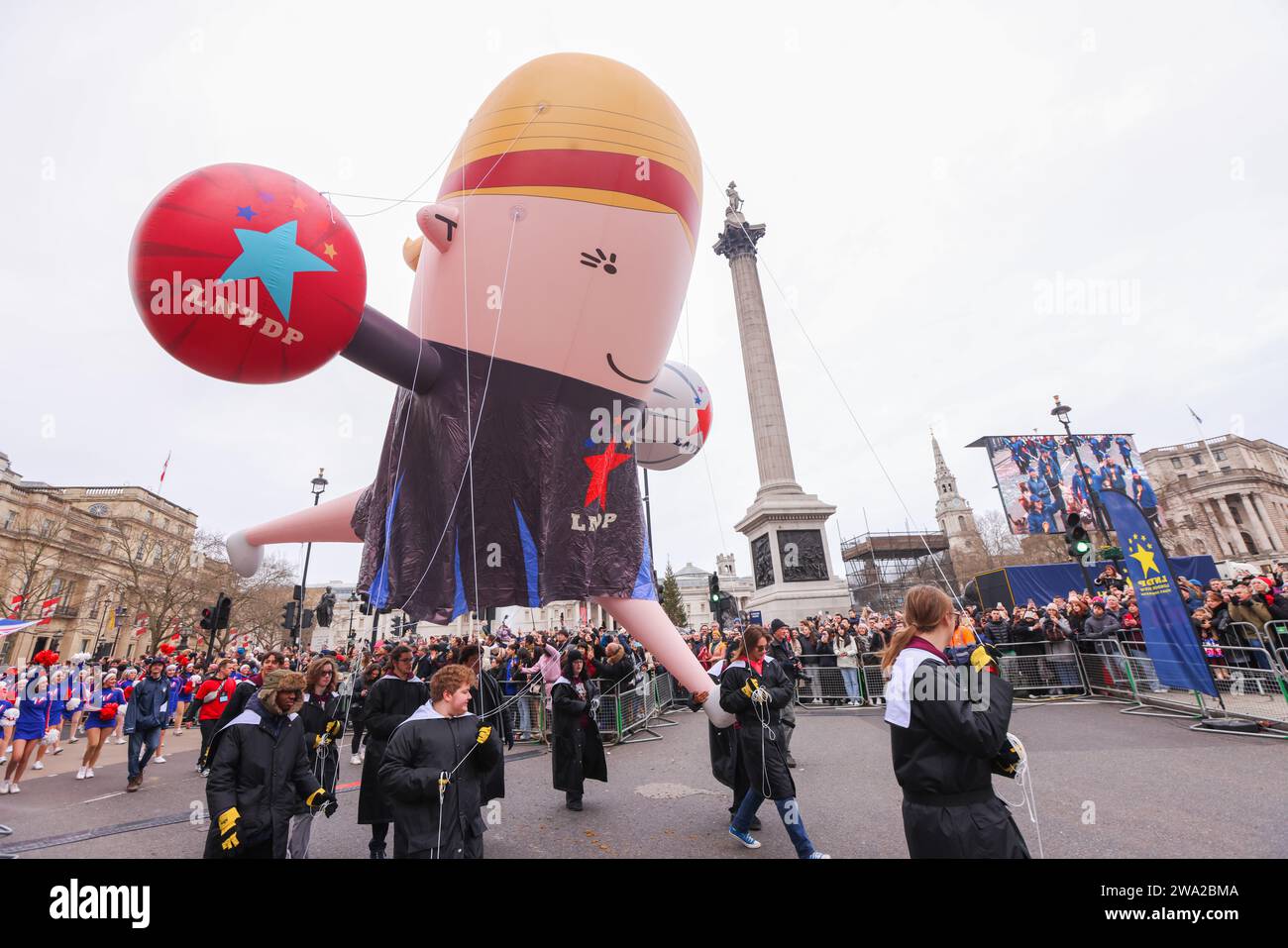 London, Großbritannien. Januar 2024. Die Straßen von Central London werden heute von Menschenmassen besucht, um die 37. Neujahrsparade zu genießen. Quelle: Paul Quezada-Neiman/Alamy Live News Stockfoto
