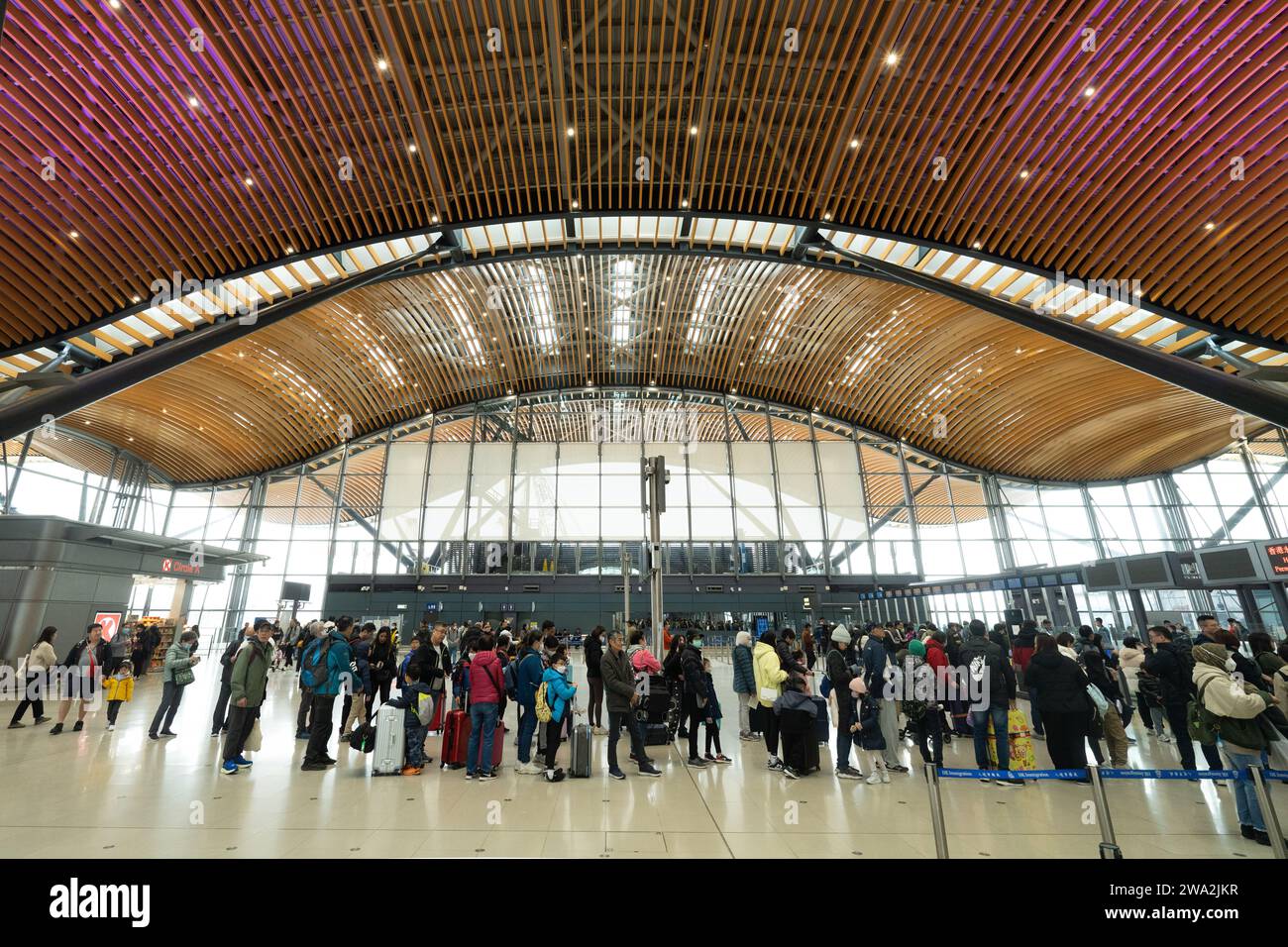 Hong Kong-Zhuhai-Macao-Brücke Hong Kong Port - Passagierräumung Gebäude Stockfoto