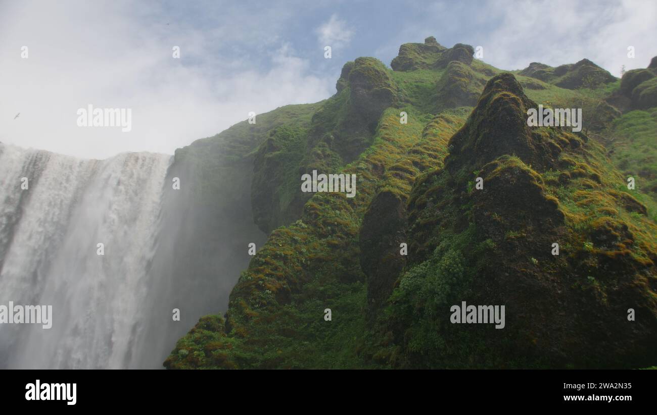 Skogafoss Nahaufnahme Stockfoto