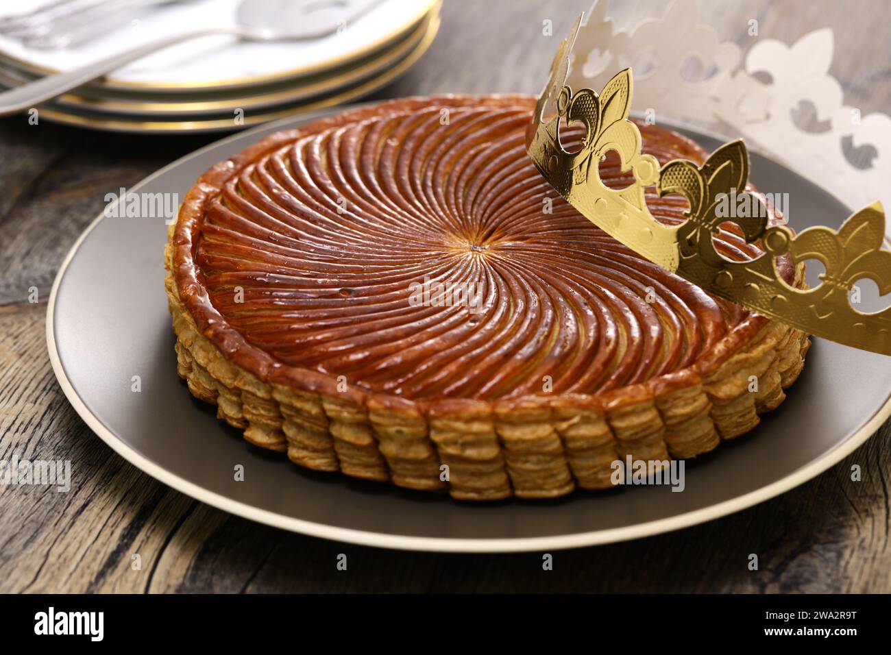 galette des rois, französischer Königskuchen Stockfoto