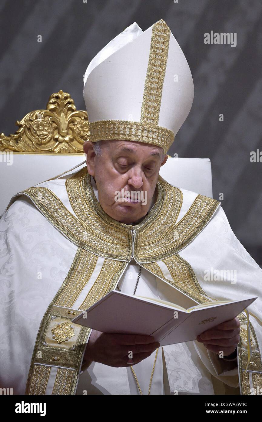 Vatikanstadt, Vatikanstadt. Dezember 2023 31. Papst Franziskus Feiert