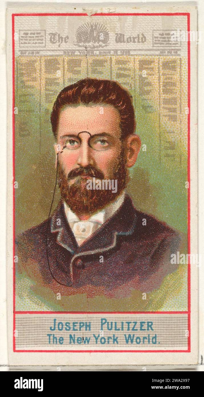 Joseph Pulitzer, The New York World, aus der American Editors Series (N1) für Allen & Ginter Cigarettes Brands 1963 von Allen & Ginter Stockfoto