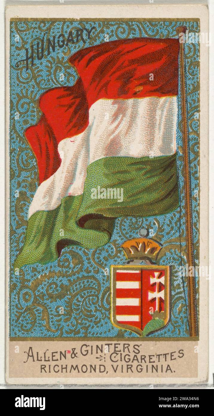 Ungarn, From Flags of All Nations, Serie 2 (N10) für Allen & Ginter Zigaretten Brands 1963 von Allen & Ginter Stockfoto