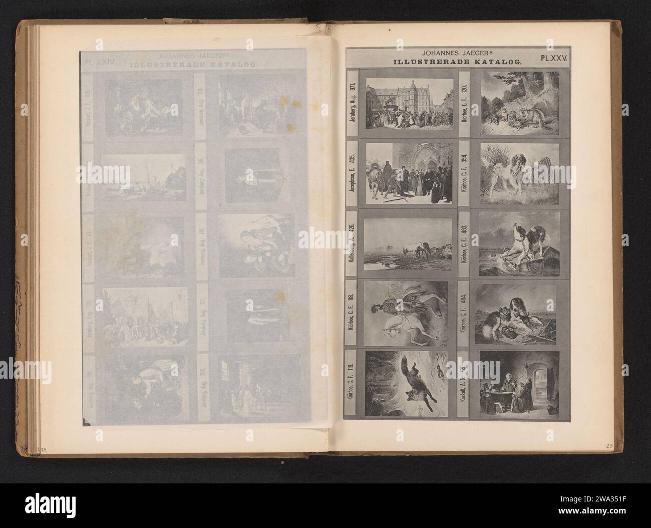 Fotoproduktion von zehn Gemälden von Tieren und historischen Szenen, Johannes Jaeger, nach Carl Fredrik Kiörböe, um 1872 - um 1882 fotomechanischer Druck Stockholmer Papier Kollotypbild, Malerei. Raubtiere, Raubtiere: fuchs. Hund Stockfoto