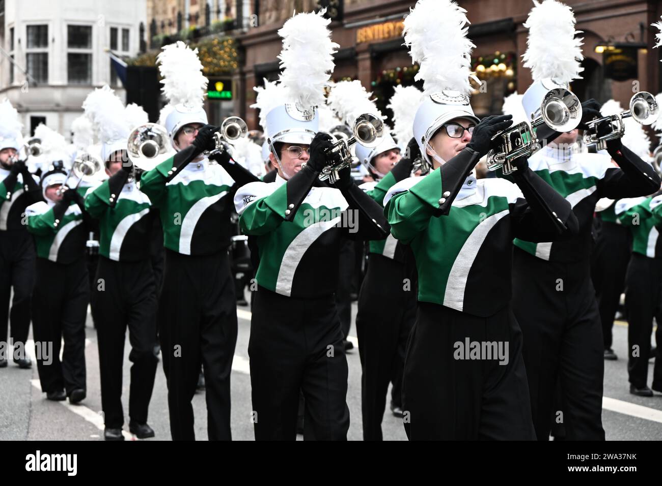 London, Großbritannien. Januar 2024. Londons jährliche Neujahrsparade mit Hunderten von Wagen im Zentrum von london, Großbritannien. Quelle: Siehe Li/Picture Capital/Alamy Live News Stockfoto