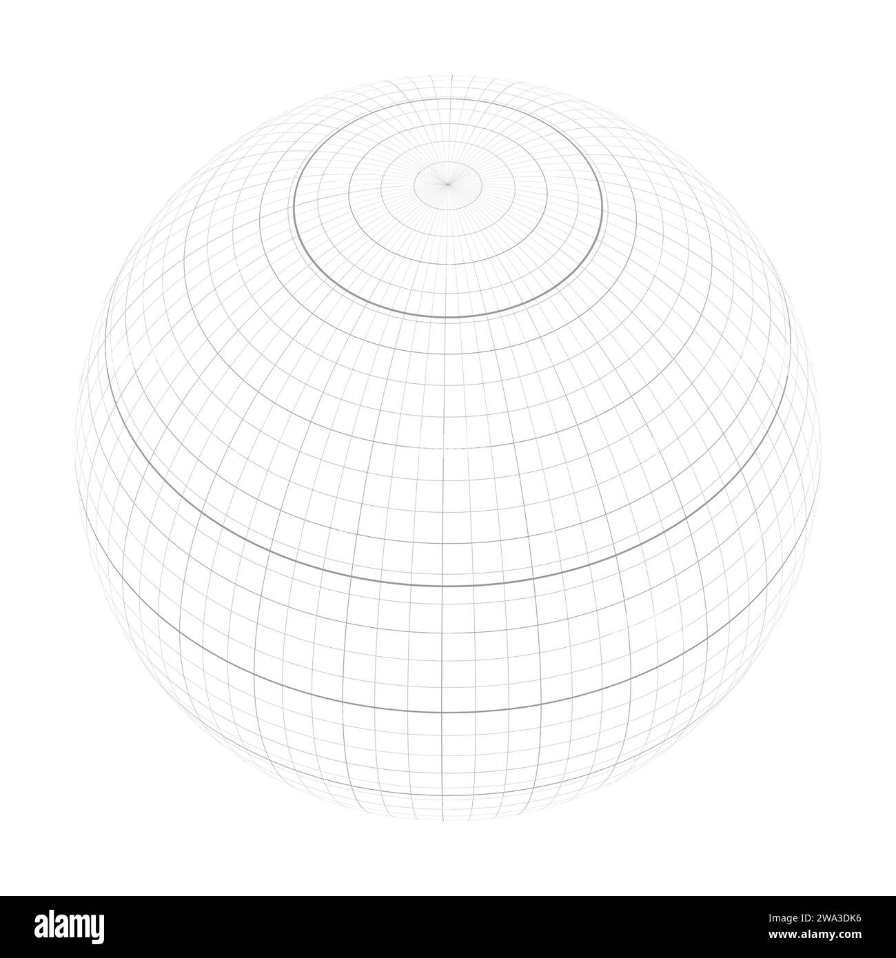 Erdplanetenglobalgitter aus Meridianen und Parallelen oder Breiten- und ...