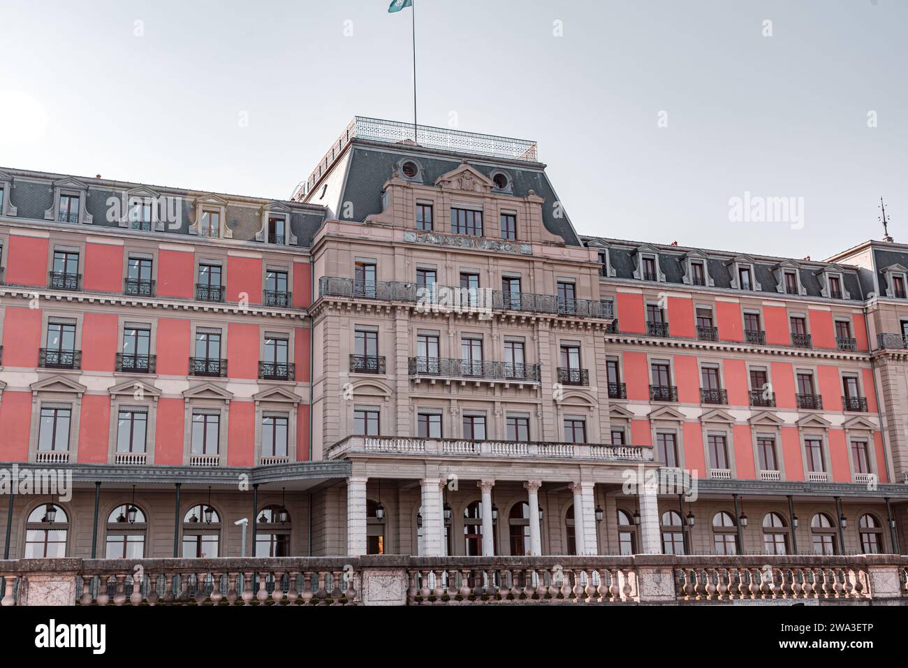 Genf, Schweiz - 25. März 2022: Der Palais Wilson ist der derzeitige Sitz des Amtes des Hohen Kommissars der Vereinten Nationen für Human Rig Stockfoto