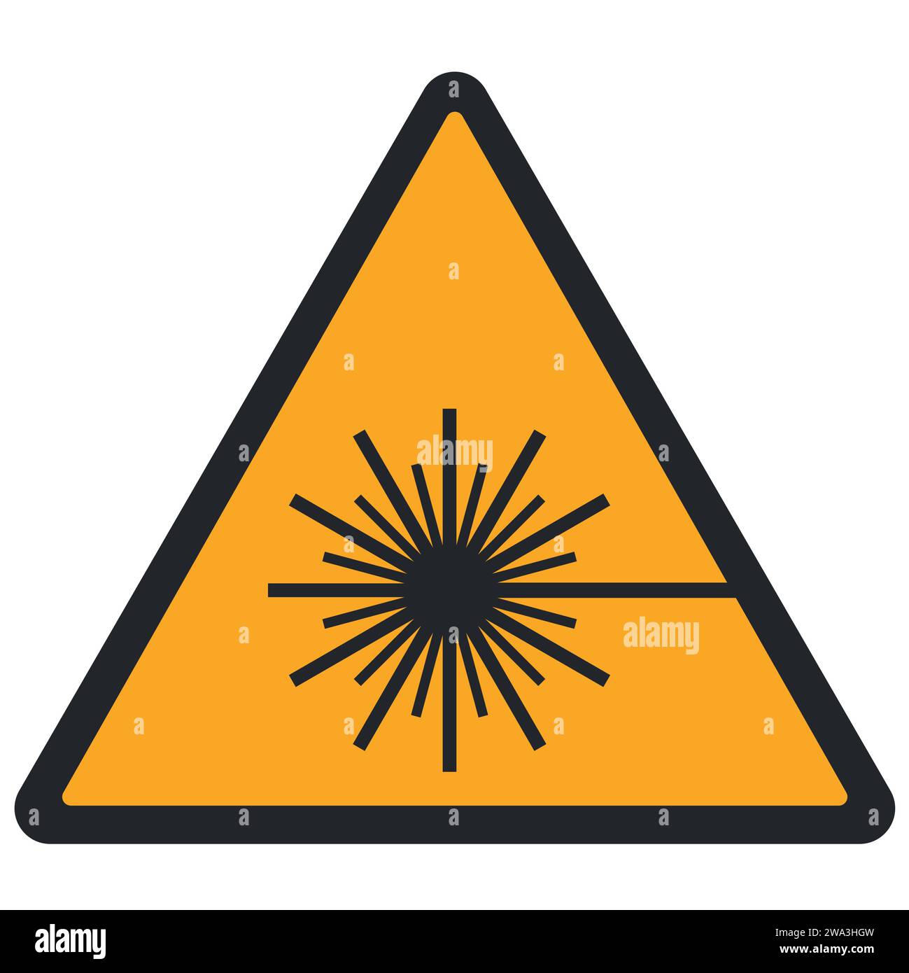 WARNPIKTOGRAMM, LASERSTRAHL ISO 7010 - W004 Stock Vektor