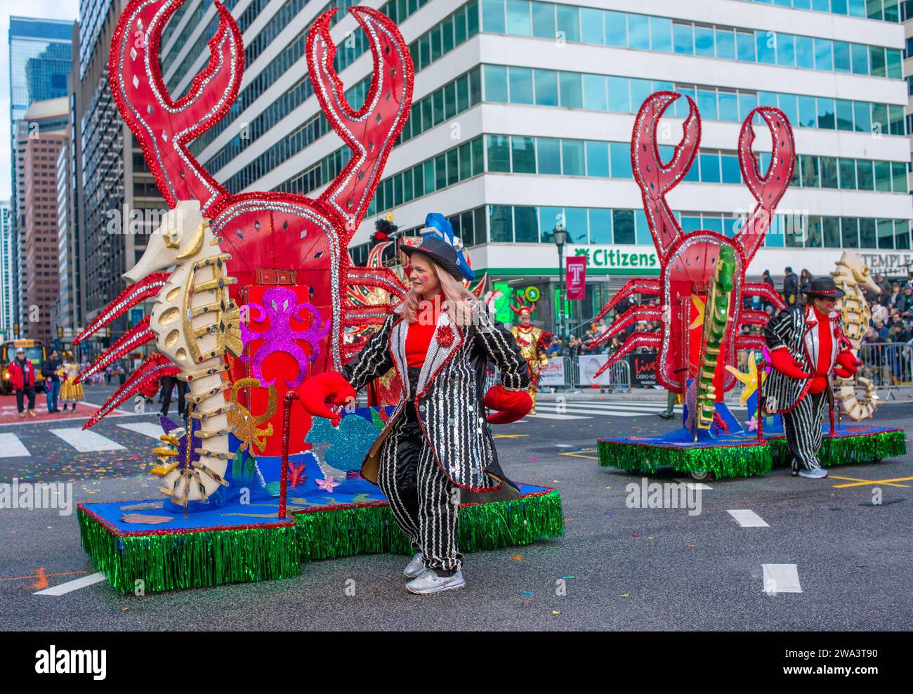 Philadelphia, Usa. Januar 2024. Rock Lobster tritt während der Mummers