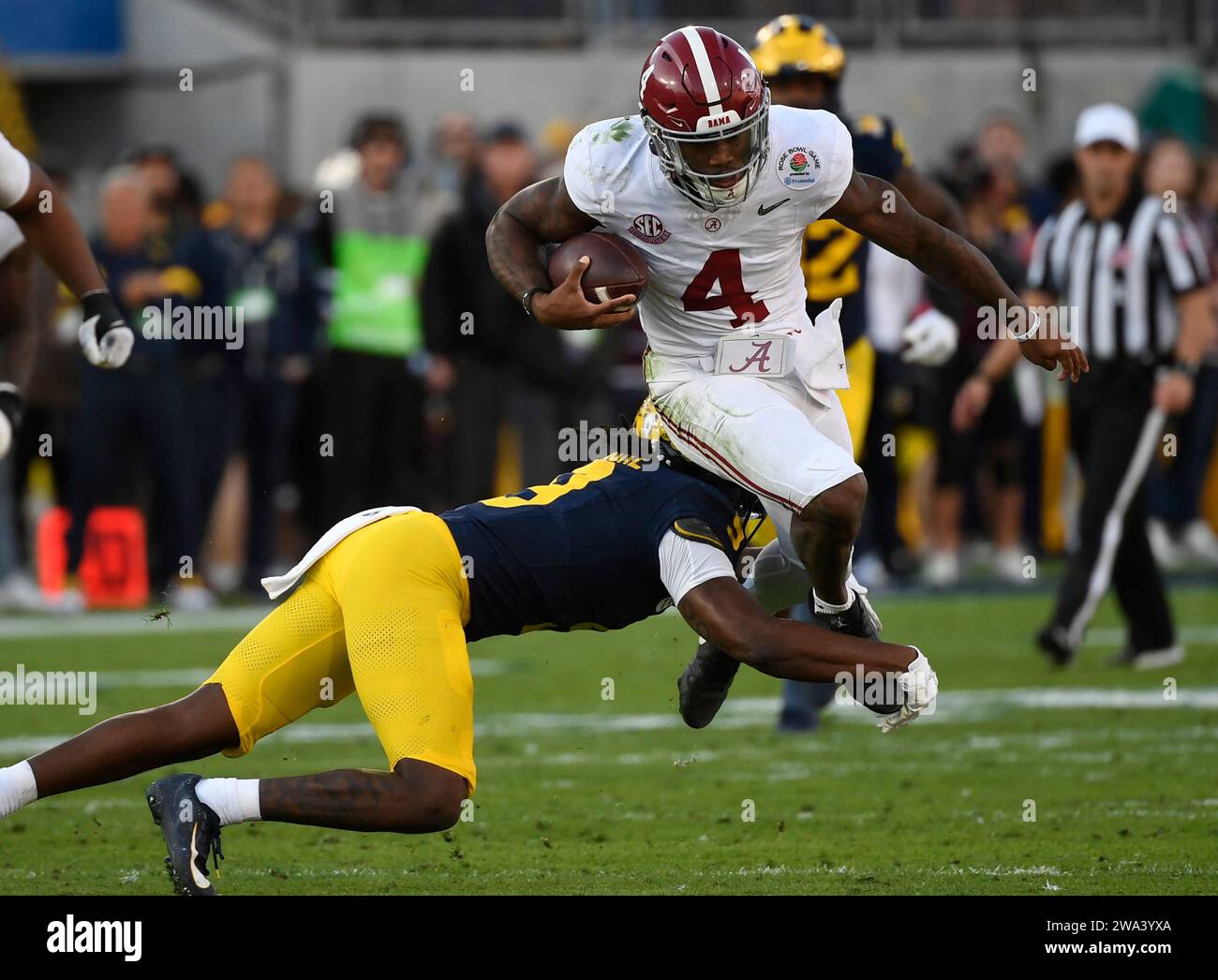 Pasadena, Usa. Januar 2025. Jalen Milroe, Quarterback von Alabama