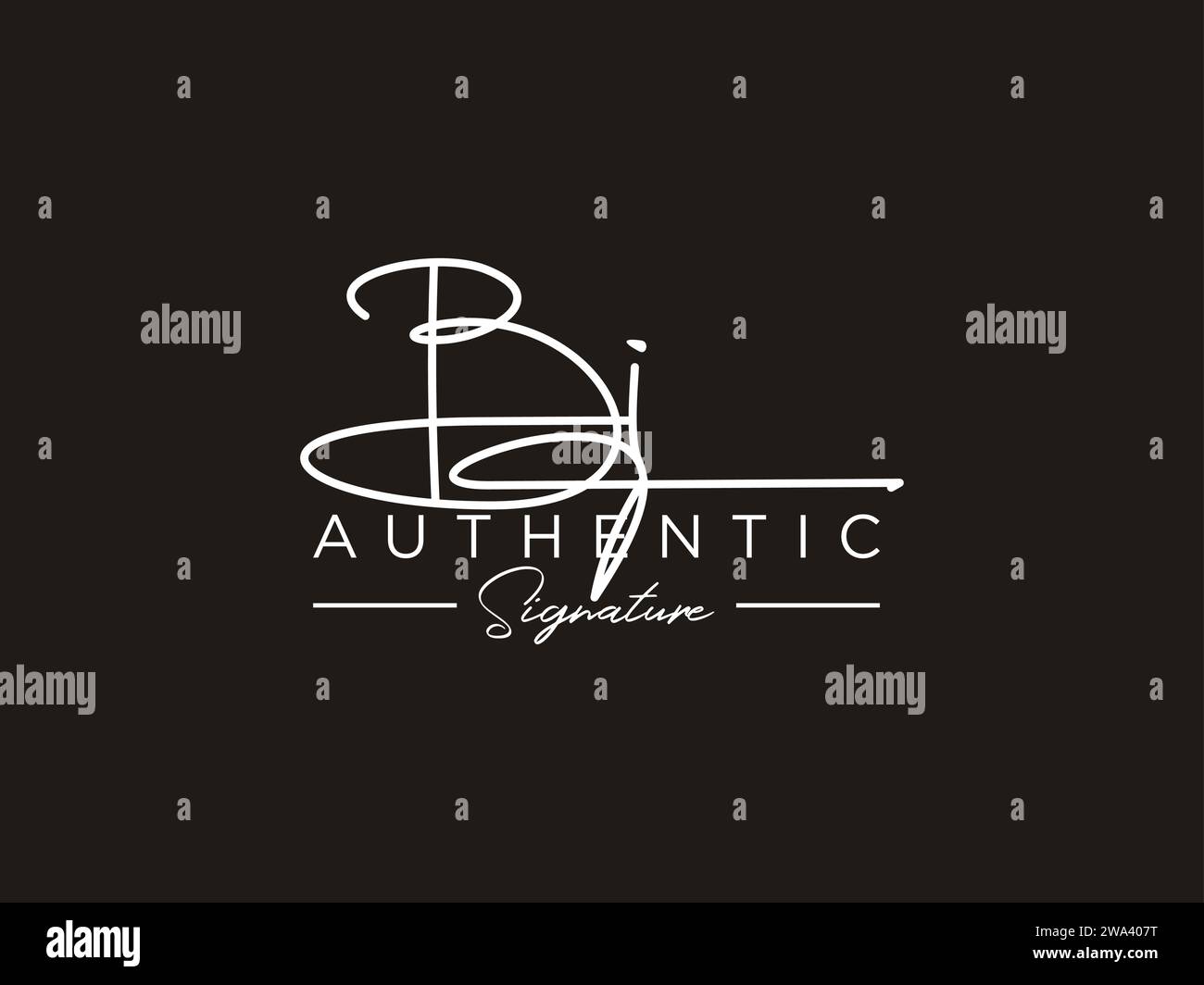 VEKTOR für BI-Signatur-Logo-Vorlage. Stock Vektor