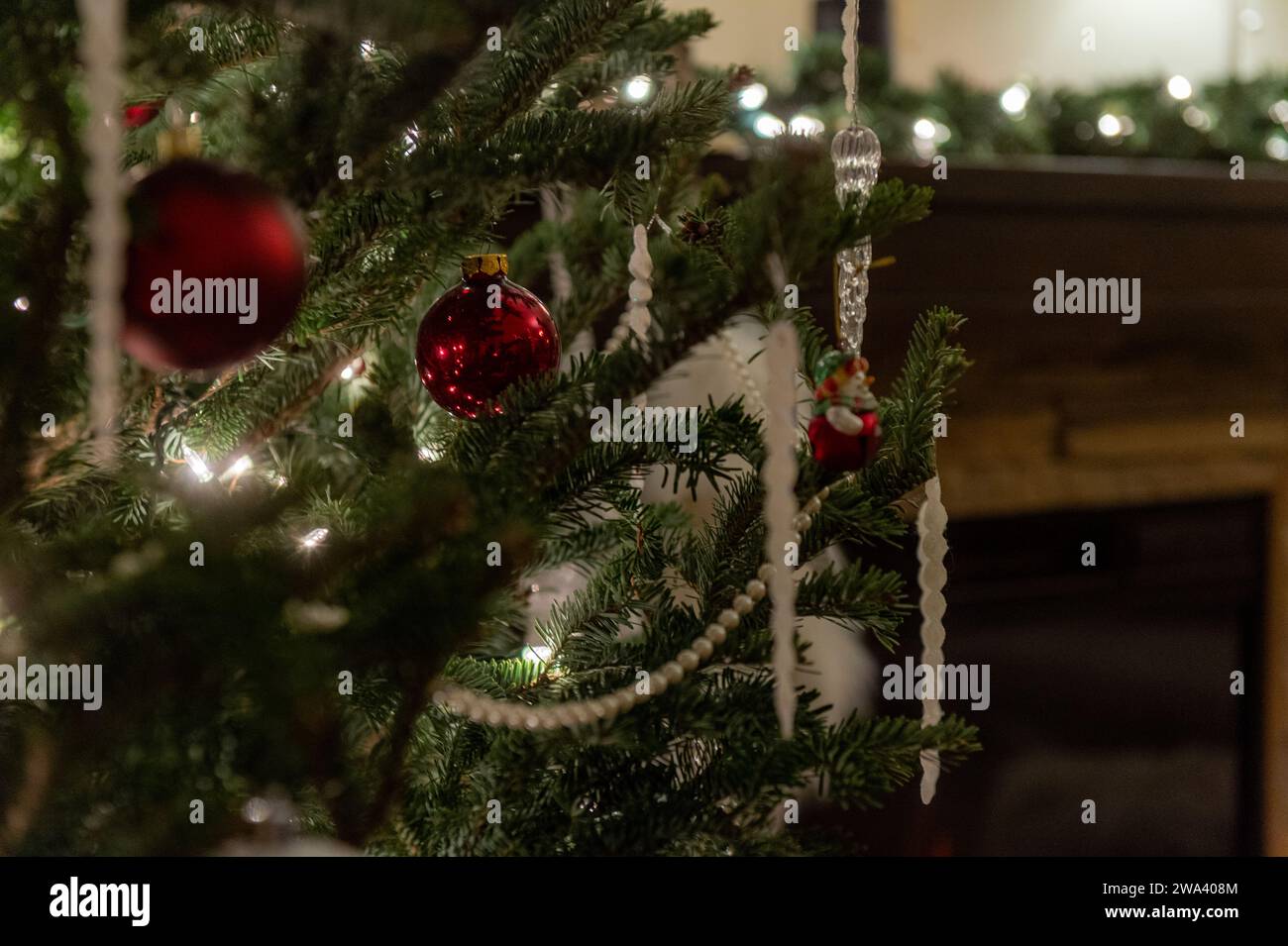 Saisonale Winterweihnachtsdekoration, nicht christlich Stockfoto