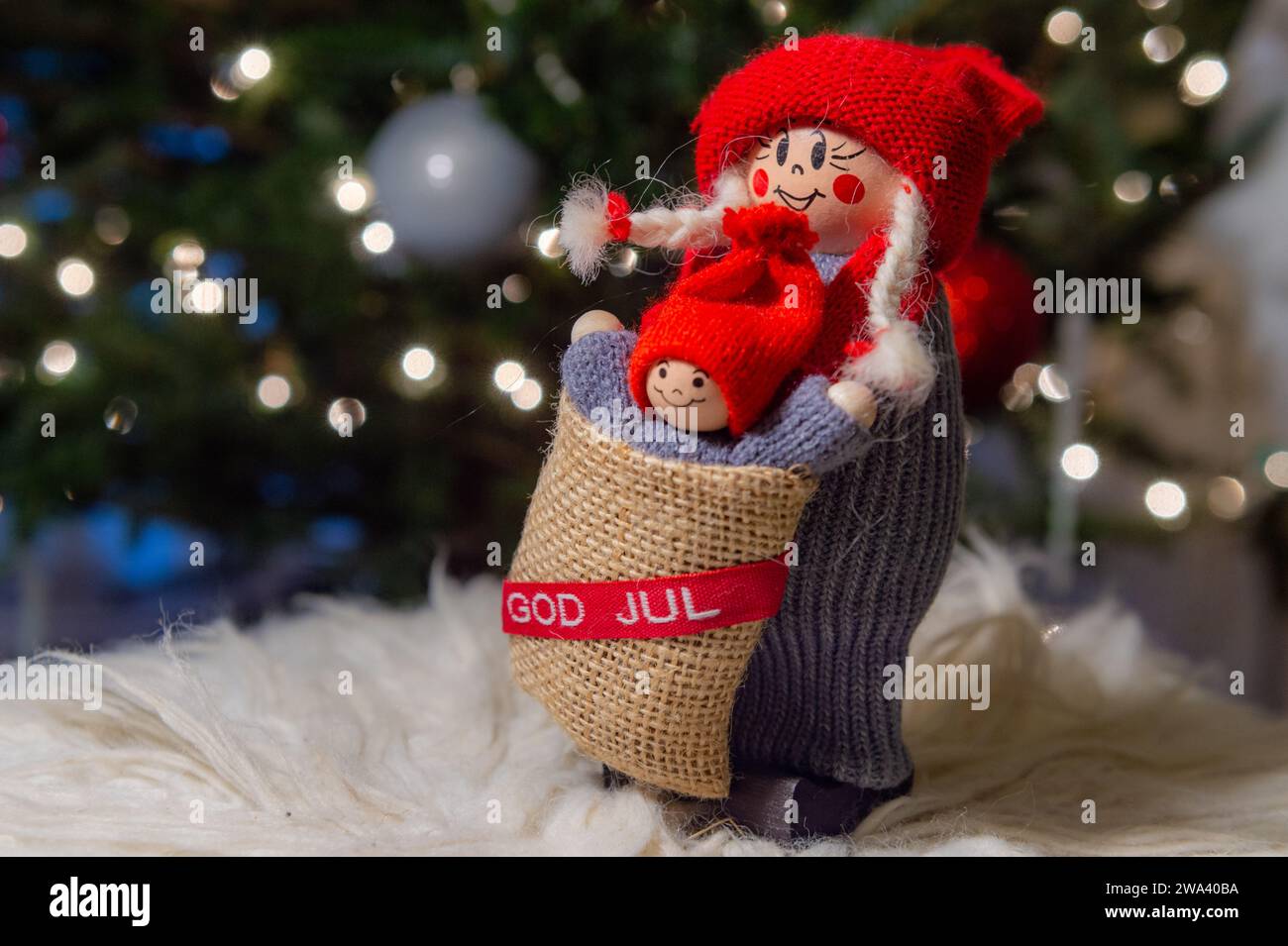 Saisonale Winterweihnachtsdekoration, nicht christlich Stockfoto