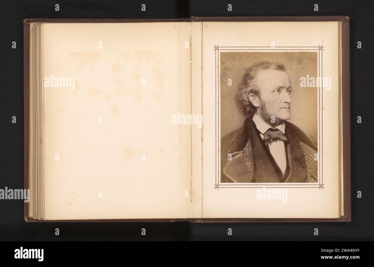 Fotoproduktion eines Porträts Richard Wagners von Carl Jaeger, Anonym, nach Carl Jaeger, um 1865 - um 1875 fotografische Trägeralbumendruckkomponisten Stockfoto