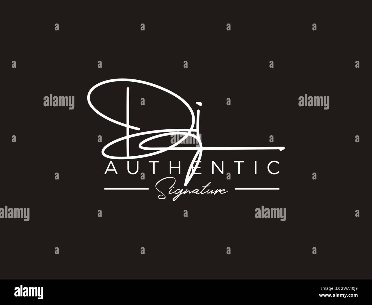 VEKTOR für DIE VORLAGE für DAS DI-Signaturlogo. Stock Vektor