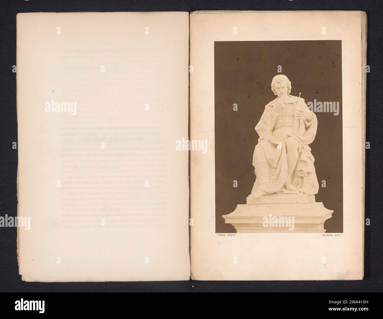 Standbeeld Van Evangelista Torricelli, Caldesi & Co, ca. 1854 - in ODER VOR 1864 Fotografie Italien fotografische Unterstützung Albumendruck Denkmal, Statue Stockfoto
