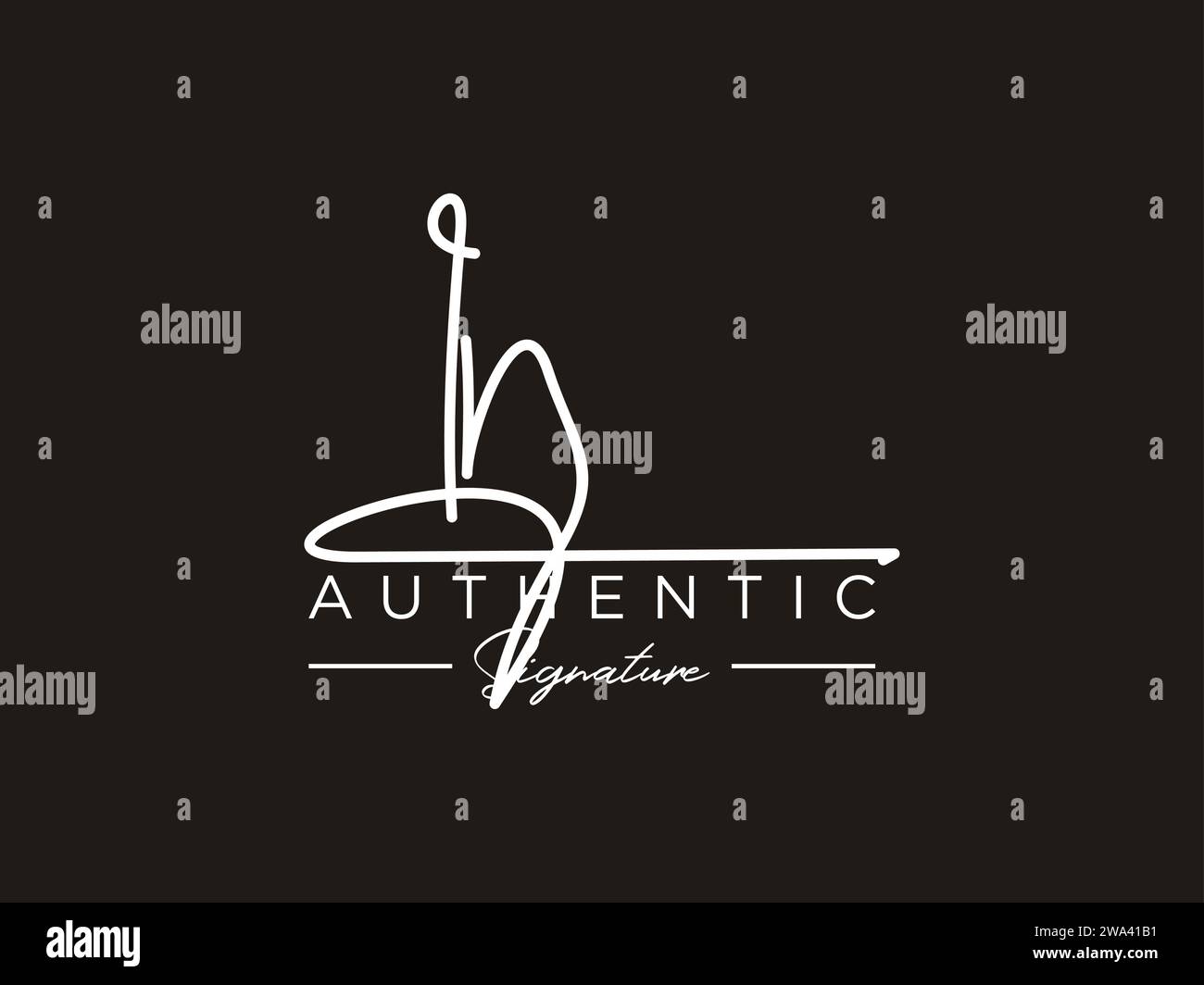 IN Signature Logo Template Vector. Stock Vektor