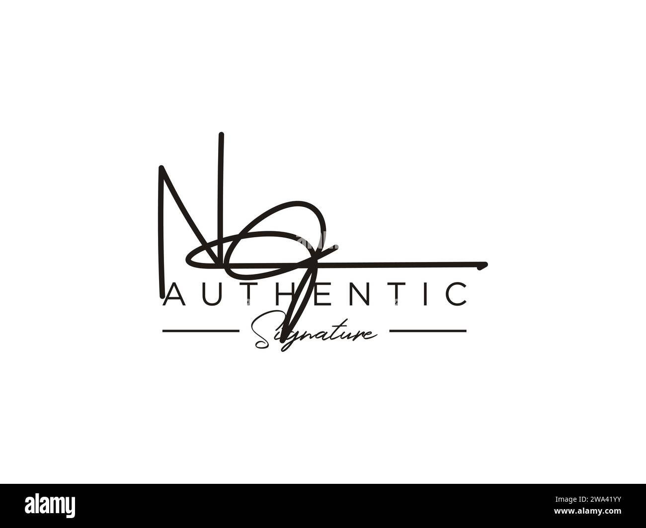 KEIN Vektor für Signature-Logo-Vorlage. Stock Vektor