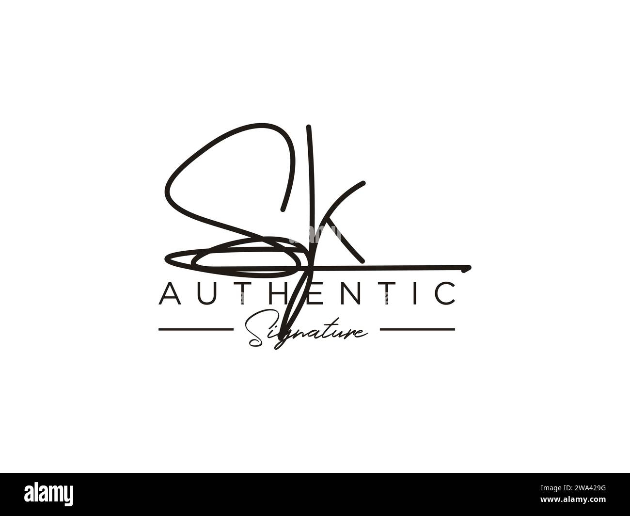 SK Signature Logo-Vorlage Vektor. Stock Vektor