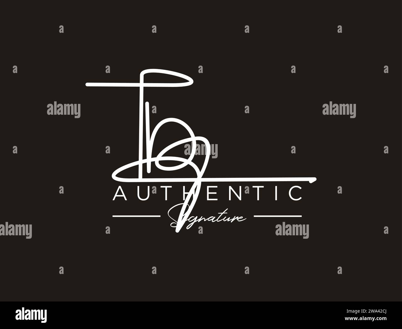 TB Signature Logo Template Vector (Vorlagenvektor für TB-Signatur- Stock Vektor