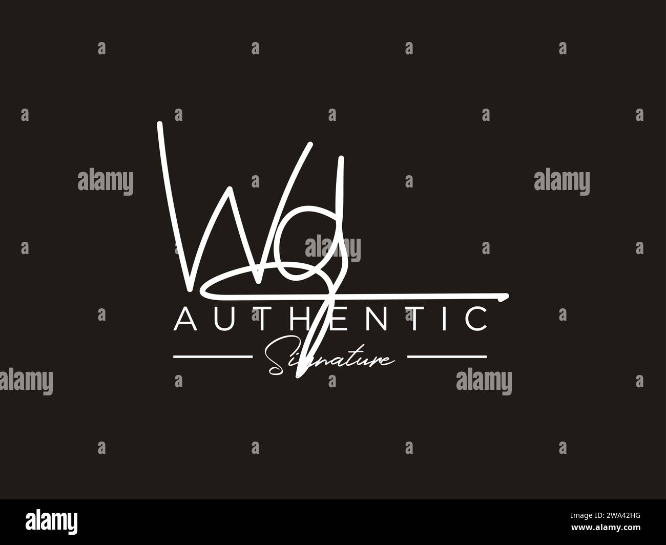 Vektor der WD-Signature-Logo-Vorlage. Stock Vektor