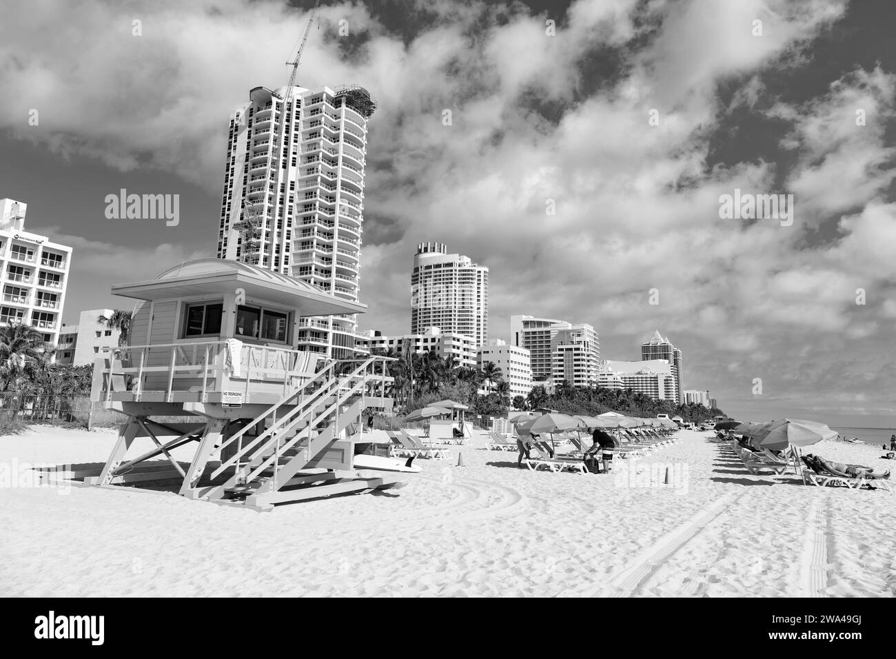 Miami, Florida, USA - 20. März 2021: Rettungsschwimmstation in miami Beach im Sommerurlaub Stockfoto