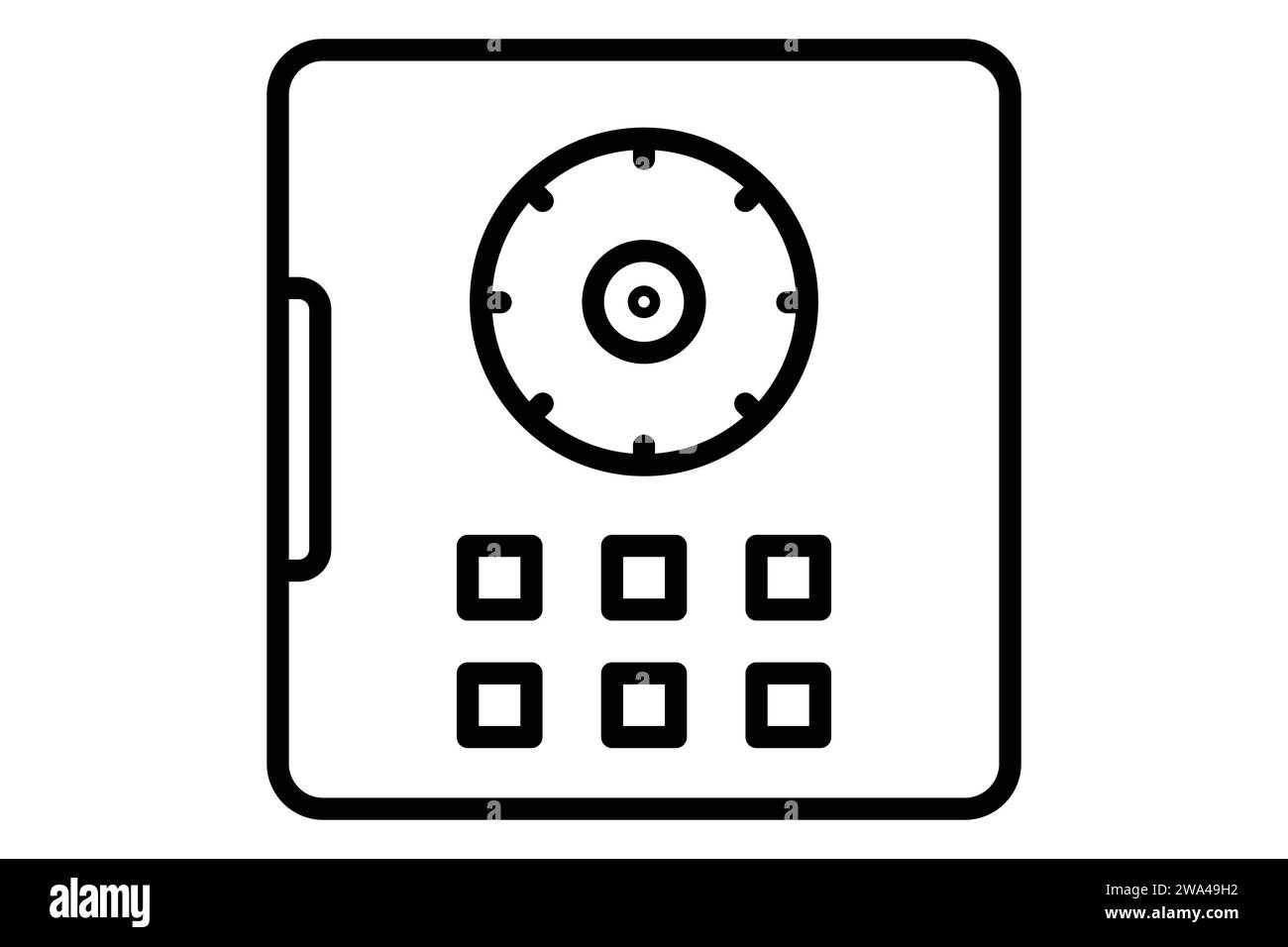 Symbol Tresortür. Symbol für die sichere Aufbewahrung von Wertsachen. Liniensymbolstil. Elementabbildung Stock Vektor