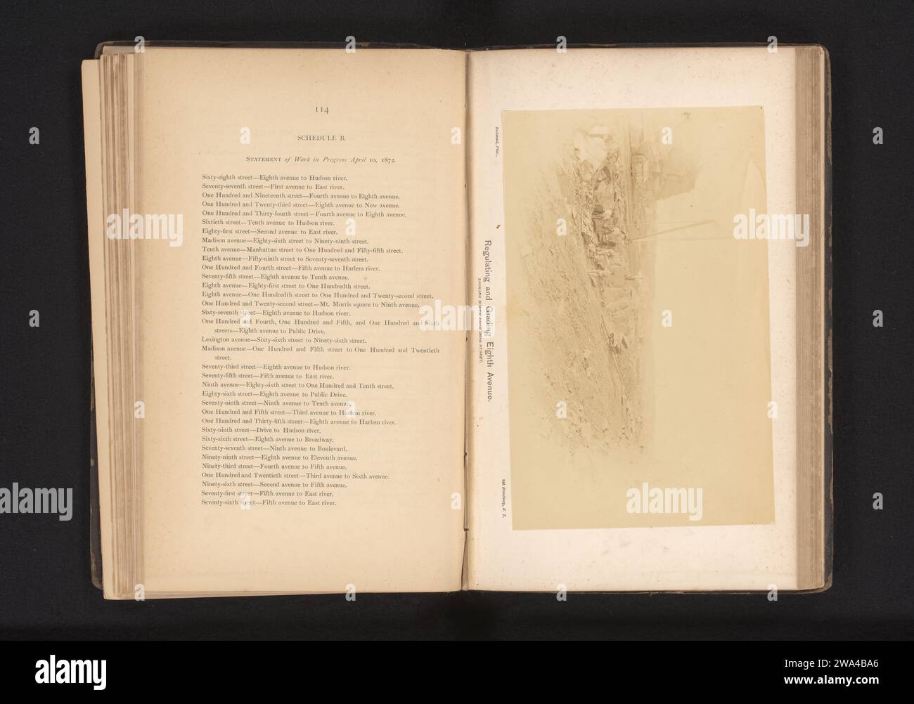 Regulating and Grading Eighth Avenue, George Gardner Rockwood, ca. 1868 - in oder vor 1872 Fotografie New York (Stadt) fotografische Unterstützung Albumendruck Baustelle Stockfoto