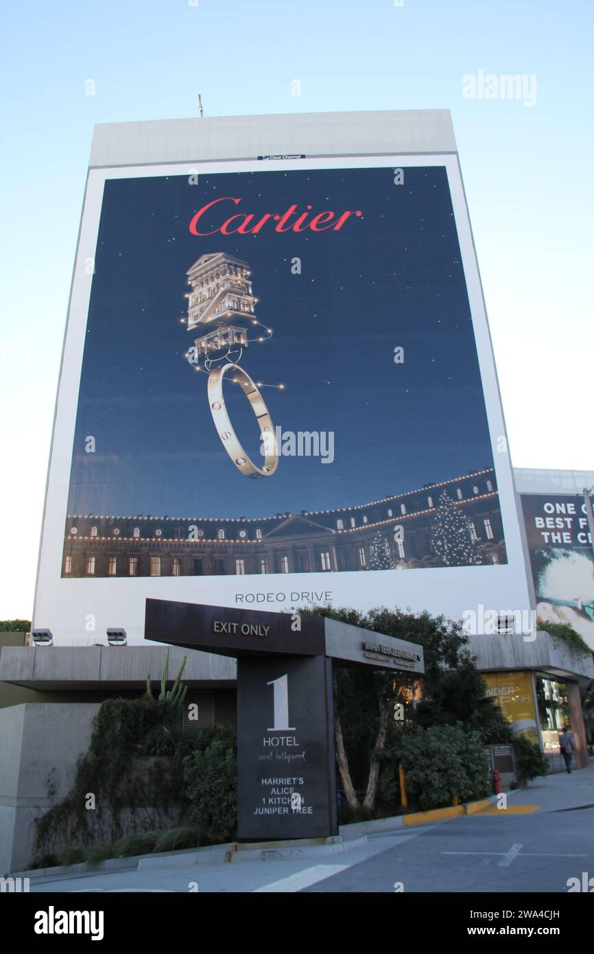 Cartier Luxury Brand Reklametafeln Sunset Strip Los Angeles Stockfoto Stockfoto