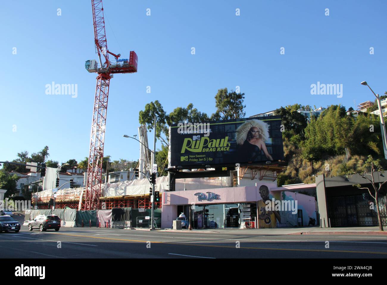 Ru Paul's Drag Race Billboard Sunset Strip Los Angeles Hollywood Stockfoto Stockfoto