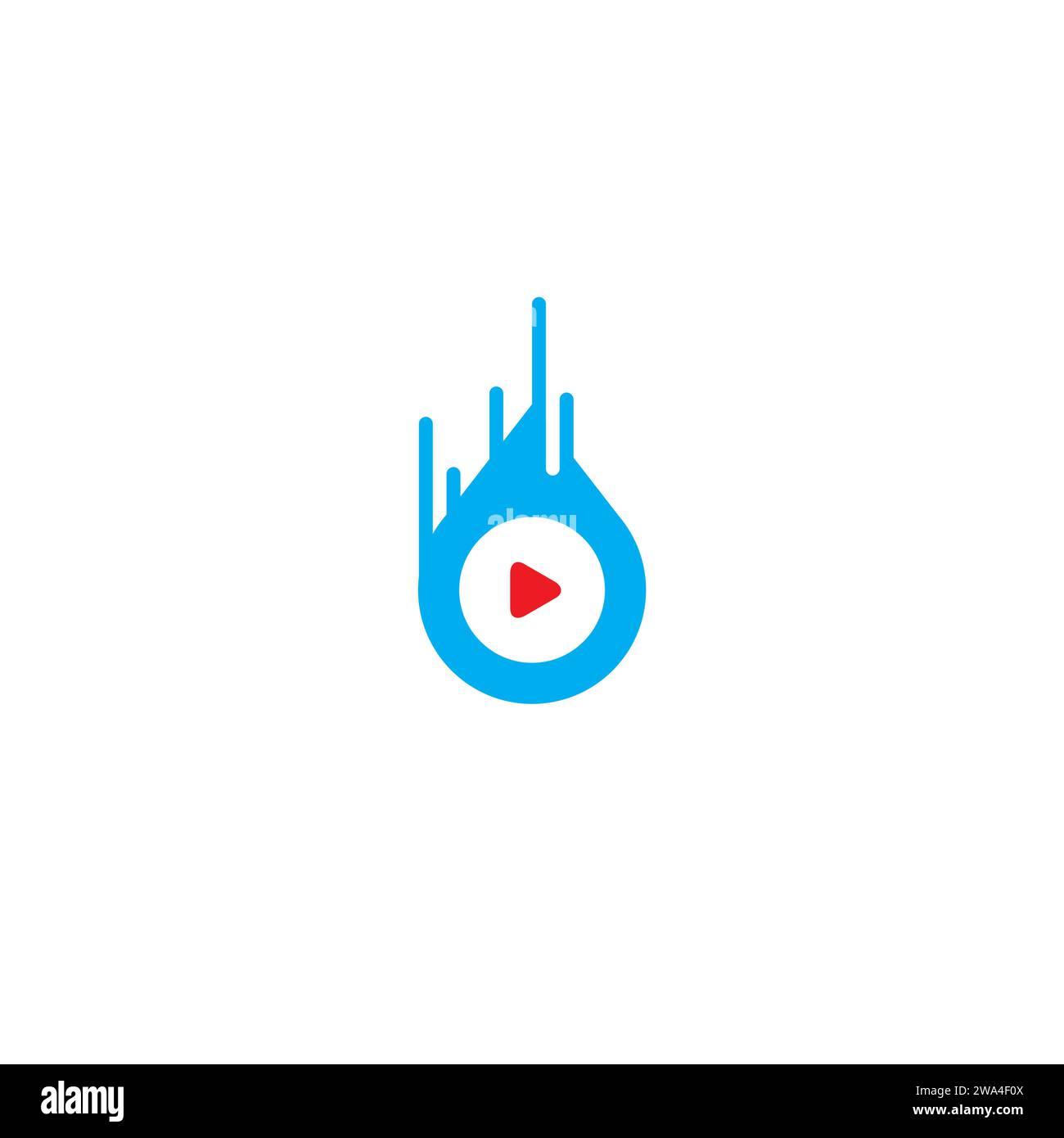Wasservideo-Logo. Video-Logo-Vektor Abspielen Stock Vektor