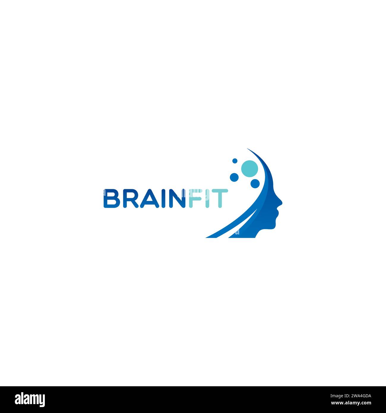 Brain Fit Logo. Illustration des Hirnvektors Stock Vektor