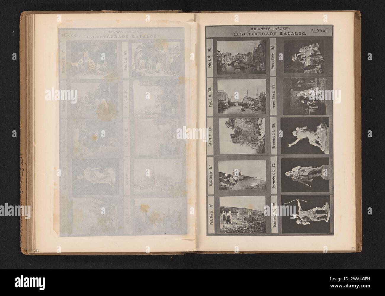 Fotoproduktion von sieben Gemälden und drei Skulpturen, Johannes Jaeger, nach Carl Gustaf Qvarnström, um 1872 - um 1882 fotomechanischer Druck Stockholmer Papier Kollotypbild, Malerei. Skulptur Stockfoto