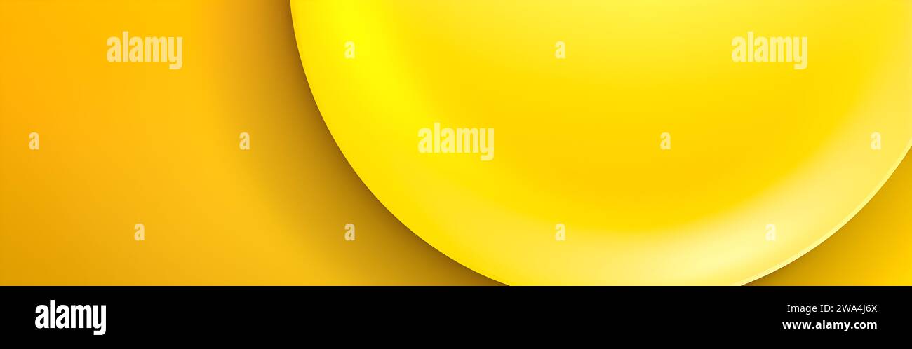 Modernes halbrund gelbes kreatives Banner Hintergrund minimales Design Stockfoto
