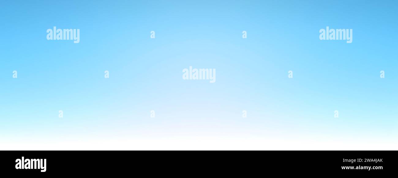 Glattes weißes blaues Hintergrundbanner mit Himmelsverlauf Stockfoto