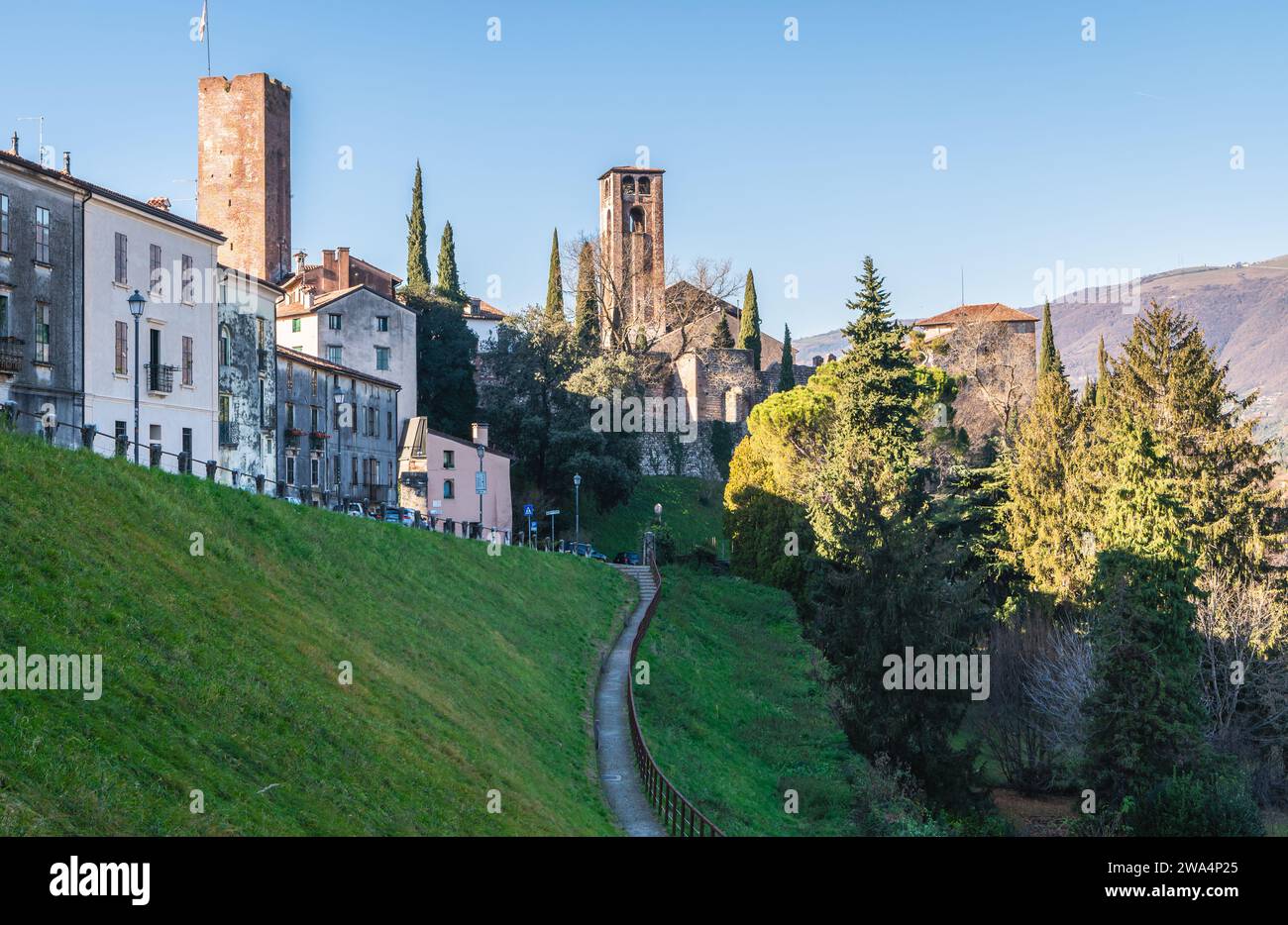 Dorf Bassano del Grappa, Stadtbild, Norditalien, Provinz Vicenza, Italien Stockfoto